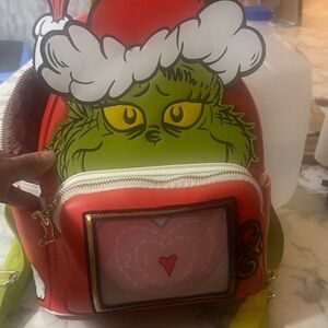 Loungefly Grinch Backpack with Red and White